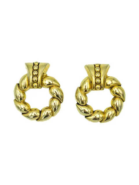 Jennifer Gibson Jewellery 1980s statement door knocker earrings Gold JGJKNOCKERERG