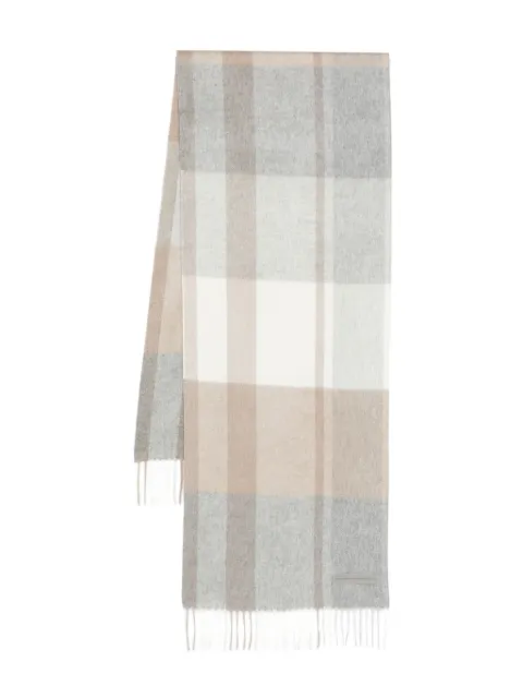 Zegna checked fringed scarf Neutrals Z2L02SA228G