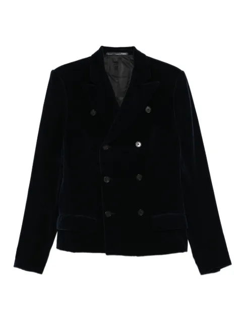 Gianfranco Ferré Pre-Owned 1990s double-breasted velvet blazer Blue GF350BL