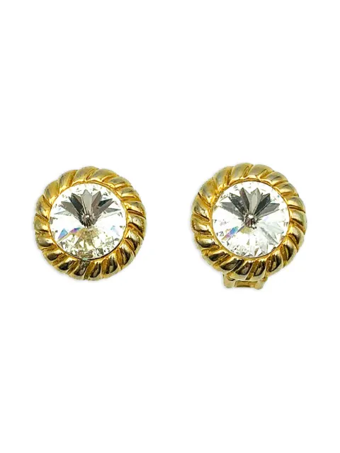 Jennifer Gibson Jewellery 1980s crystal rivoli earrings Gold JGJRIVCRYSERG
