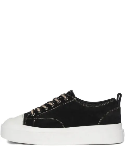 Manière De Voir Vienna suede contrast stitch sneakers Black MANF027