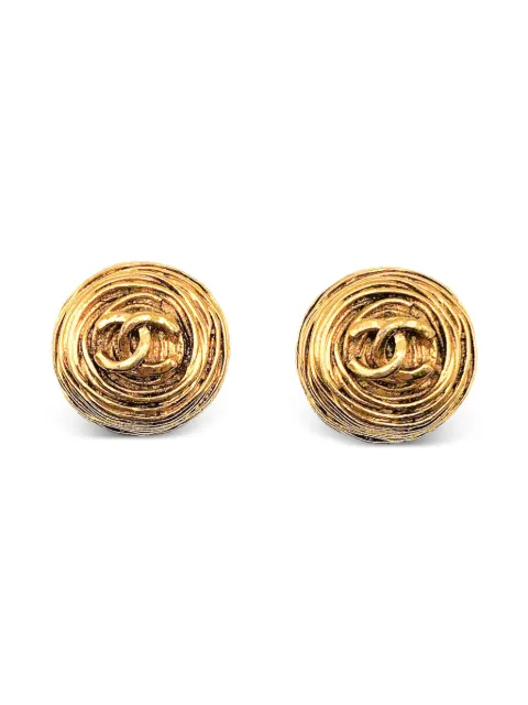 CHANEL Pre-Owned 1994 Birds Nest interlocking CC earrings Gold CHABIRDNESTERG