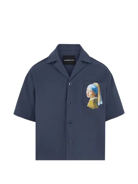 Manière De Voir Stephane "a girl with a pearl earring" boxy shirt Blue MAN3393