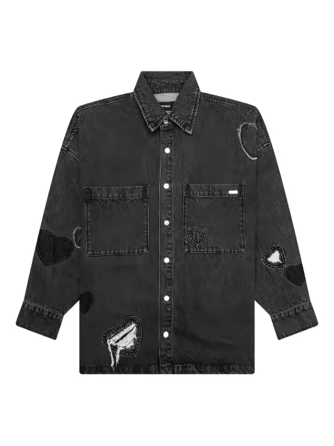 Nahmias heart-patchwork denim shirt Black D6S16J17018