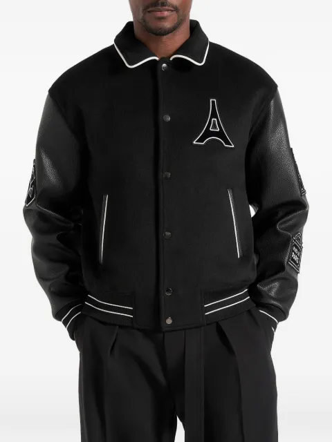 Manière De Voir Mona Lisa wool blend varsity jacket Black MAN2989