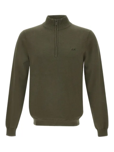 Sun68 half-zip logo-embroidered sweater Green K4510774