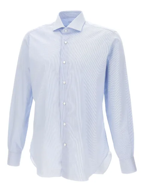 Barba micro-striped long-sleeve shirt Blue 1502