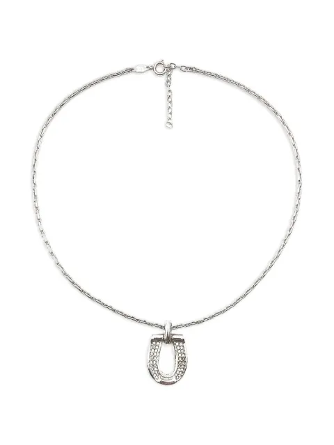 Christian Dior Pre-Owned 1980s horseshoe-pendant necklace Silver DIORHORSESHOE