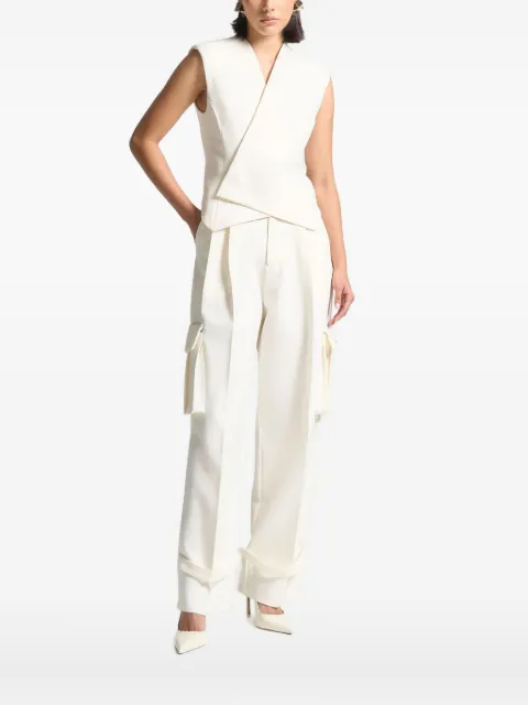 Manière De Voir Laurence tailored wrap waistcoat Neutrals WMN3484