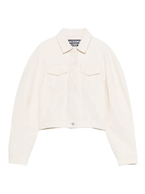 Jacquemus Le Ovalo de-Nîmes cropped jacket Neutrals JAW00112AD00045