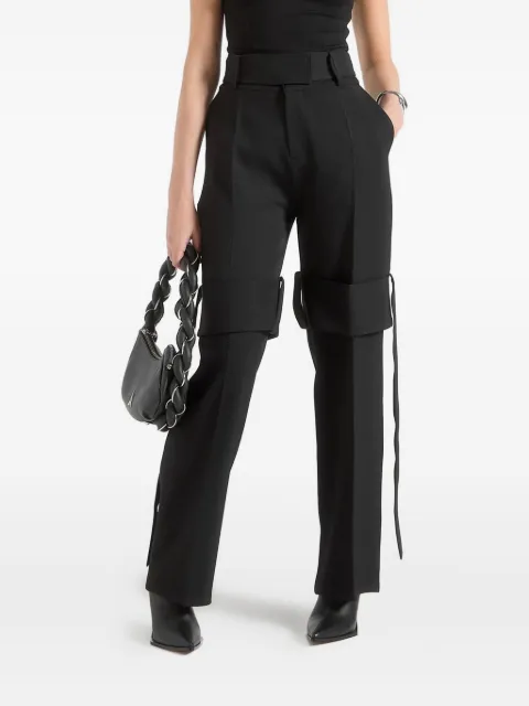 Manière De Voir Isabelle tailored belted strap detail trousers Black WMN4159