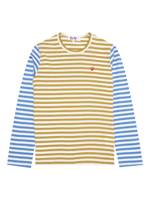 Comme Des Garçons Play striped long-sleeve T-shirt Green AZT317051