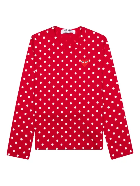 Comme Des Garçons Play polka-dot heart-logo T-shirt Red AZT165051