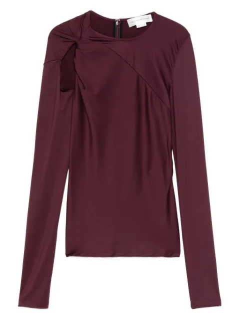 Victoria Beckham twist-detail cut-out top Red 1425JTP006788A
