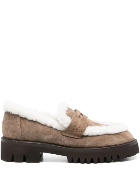 TRUMAN´S shearling-trimmed penny loafers Neutrals 4049230
