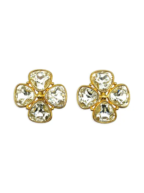 Jennifer Gibson Jewellery 1980s crystal quatre earrings Gold JGJNAPIERERG