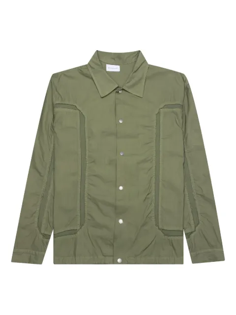 John Elliott panelled frayed-details shirt Green E074F7751A