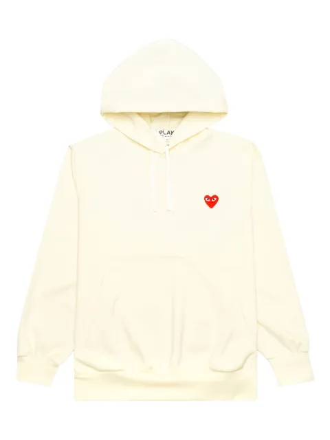 Comme Des Garçons Play heart-logo zip-up hoodie White AZT171051