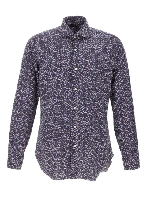 Barba micro-pattern shirt Blue I1U02P0150050U0002