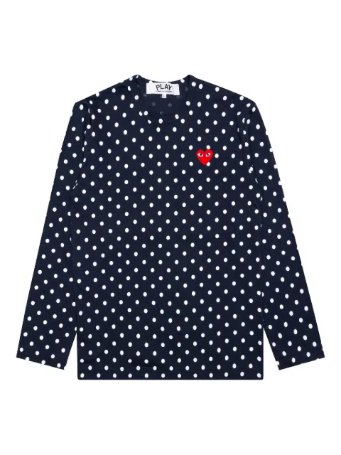 Comme Des Garçons Play polka-dot long-sleeve T-shirt Blue AZT165051