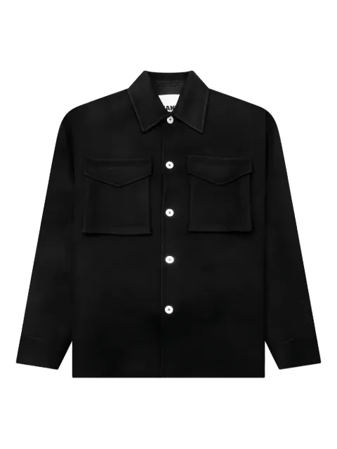 Jil Sander cashmere pocket shirt jacket Black J61BN0010J40153001