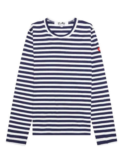 Comme Des Garçons Play x The Artist Invader striped T-shirt Blue AZT331051
