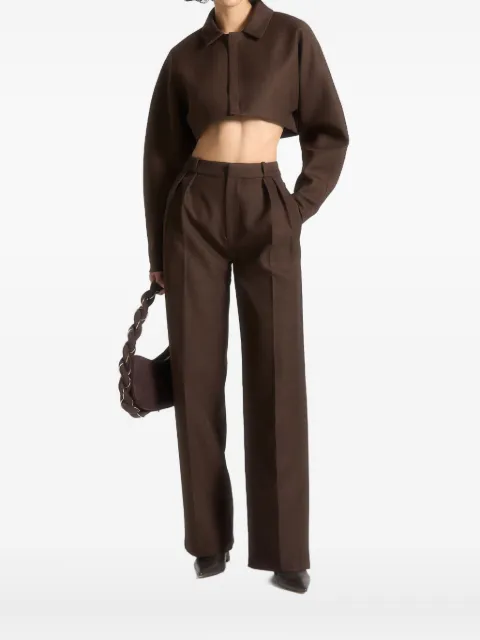 Manière De Voir Elya - tailored super cropped jacket - brown Brown WMN34681