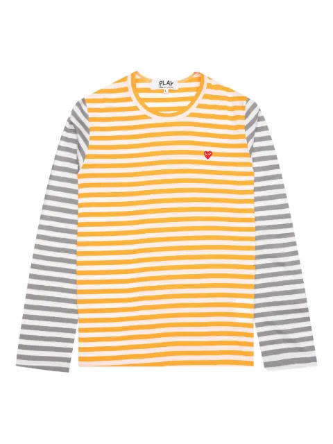 Comme Des Garçons Play striped long-sleeve T-shirt Yellow AZT317051