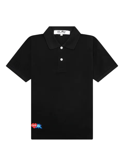 Comme Des Garçons Play x Invader pixel-heart polo shirt Black AZT335051