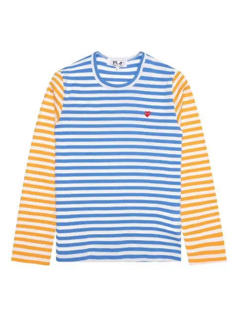 Comme Des Garçons Play striped long-sleeve T-shirt Blue AZT317051