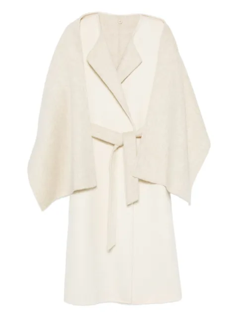 P.A.R.O.S.H. scarf-detail belted coat White D431786LOGICAL802