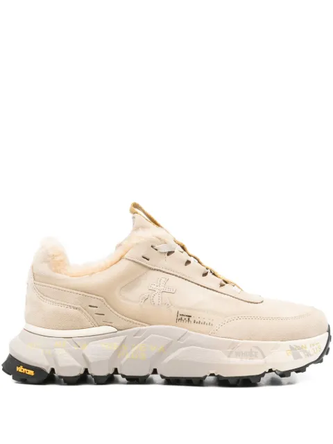 Premiata fur-trim sneakers Neutrals DEVINDVAR446M