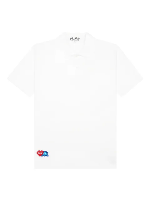 Comme Des Garçons Play x Invader pixel-heart polo shirt White AZT336051