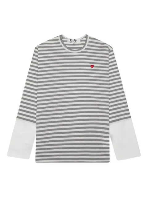 Comme Des Garçons Play striped long-sleeve T-shirt Grey AZT319051