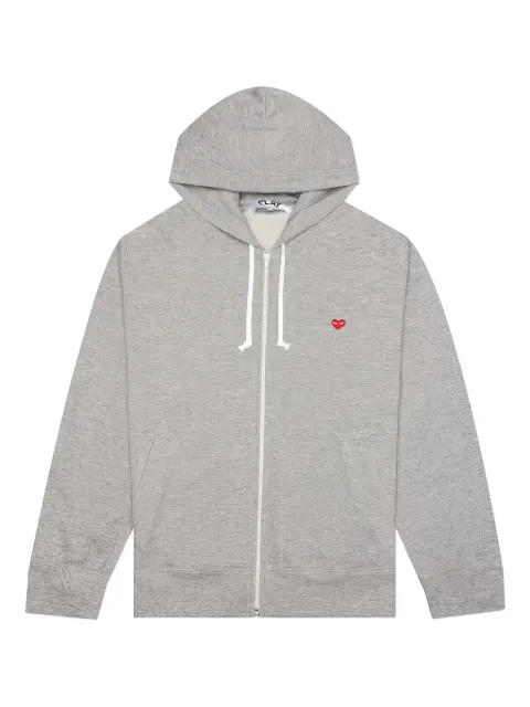 Comme Des Garçons Play heart-embroidered zip-up sweatshirts Grey AZT311