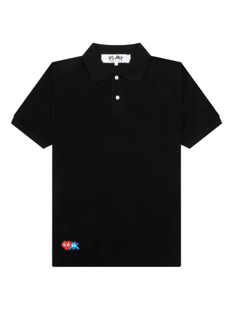 Comme Des Garçons Play x Invader pixel-heart polo shirt Black AZT336051