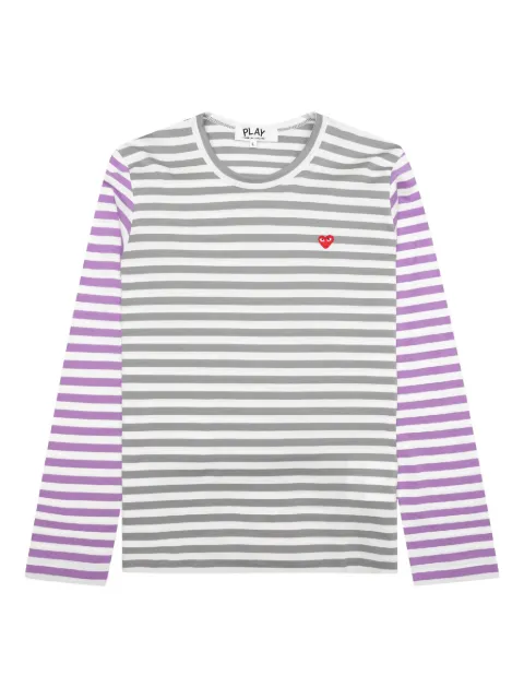 Comme Des Garçons Play striped long-sleeve T-shirt Grey AZT317051