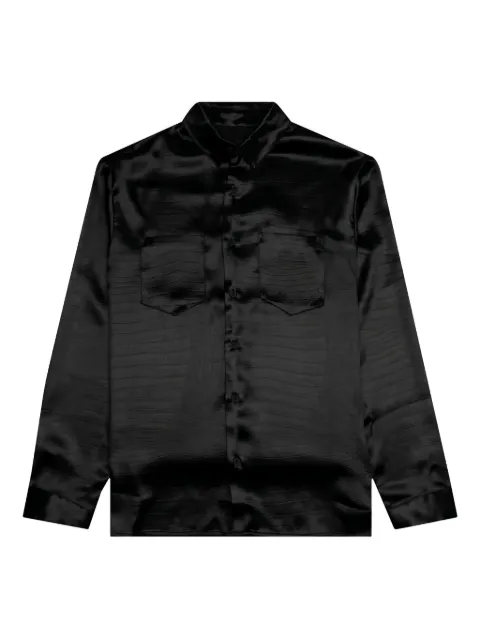 RTA Malcom crocodile-effect satin shirt Black MH22W337T1298BKCRO