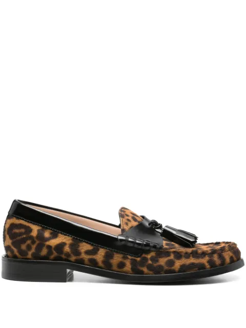 Stuart Weitzman leopard-print tassel loafers Brown LOTTIELOAFERLEOPARD