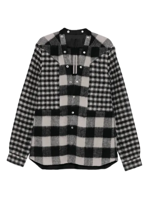 Rick Owens patchwork checked wool jacket Black RU02E1757WJPWMP