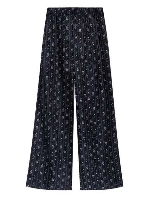Tory Burch paisley print wide-leg trousers Blue 176383
