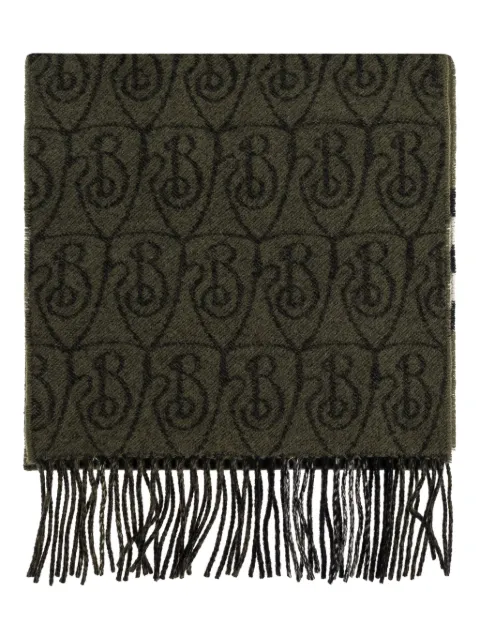 Burberry monogram fringed scarf Green 8113927
