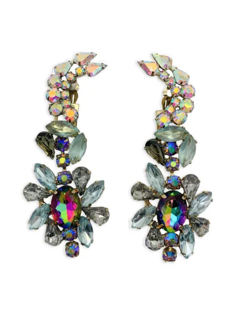 Jennifer Gibson Jewellery 1990s crystal day night earrings Gold JGJDAYNIGHTERG