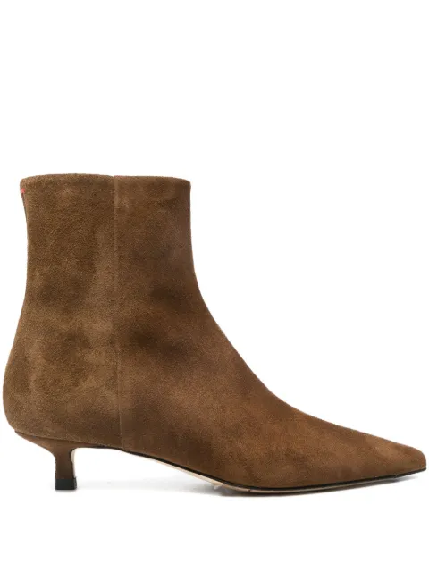 Aeyde pointed-toe kitten-heel boots Brown A11AB0511003222225