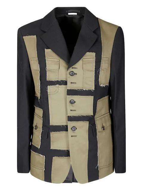 Comme des Garçons Homme Plus patchwork wool blazer Black PPJ012W25