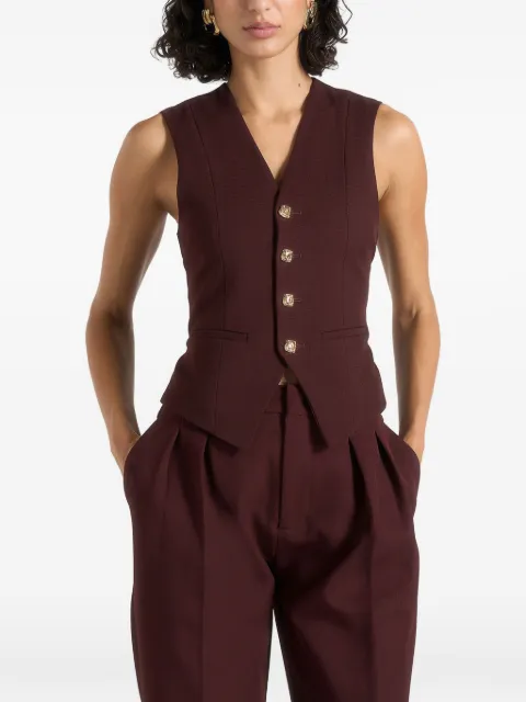 Manière De Voir Christine tailored cinch waistcoat Red WMN4121