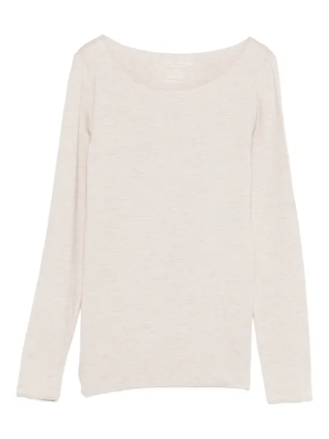 Majestic Filatures boat-neck long-sleeve top Neutrals M001FTS005