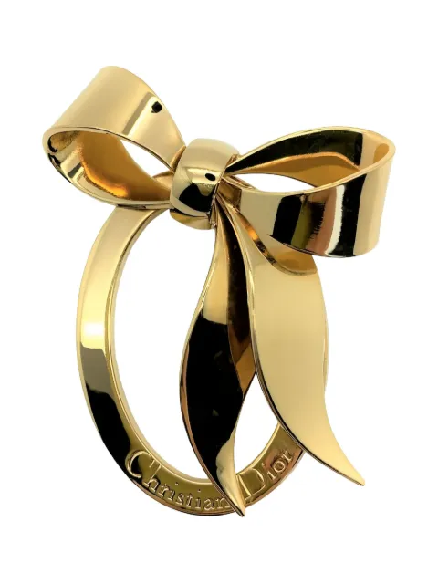 Christian Dior Pre-Owned 1980s Floppy Bow Insignia brooch Gold DIORFLOPBOWBRO