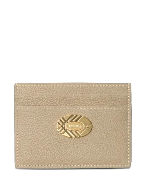 Burberry logo-plaque leather card holder Neutrals 8114628