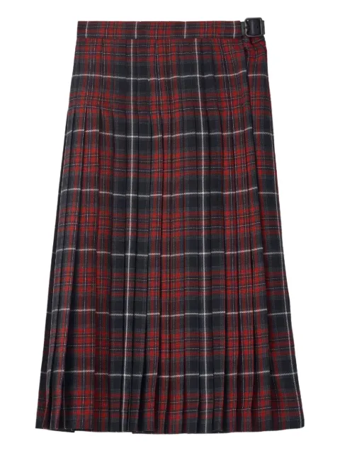 Burberry check wool blend midi kilt Red 8114617